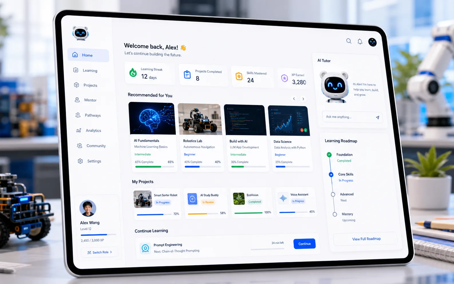 ChatBear Learning OS dashboard